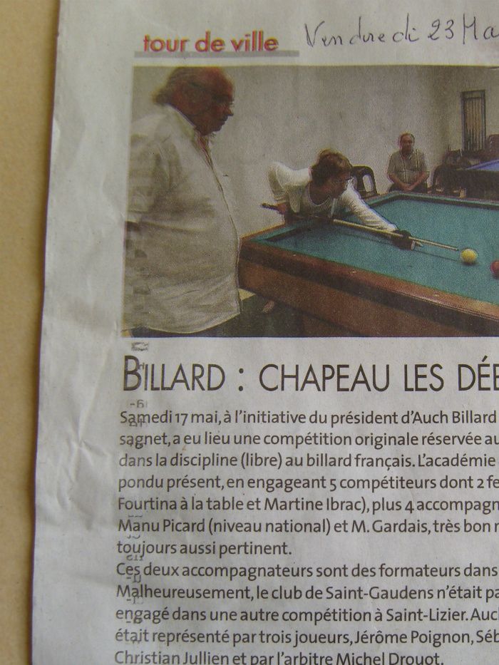 Paru dans le Dépêche du Gers, vendredi 23 Mai 2014.